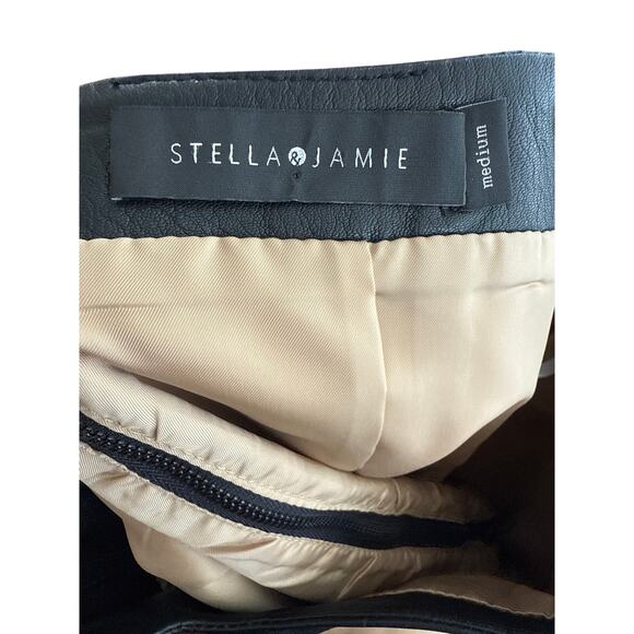Stella + Jamie Galo Leather Mini Skirt Size Medium - Picture 4 of 5
